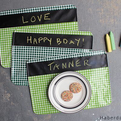 DIY.. Chalkboard Fabric Placemats