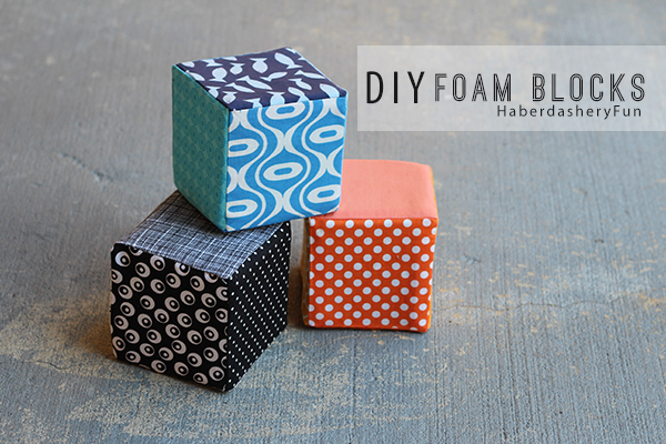 DIY.. Fabric Covered Foam Blocks