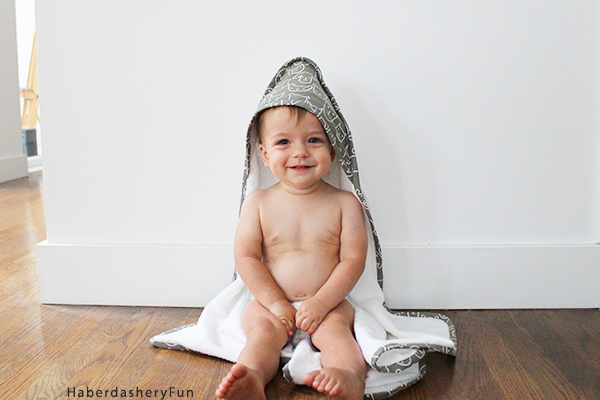 HaberdasheryFun Hooded Baby Towel - Pattern and sewing tutorial. Perfect for the baby in your house.